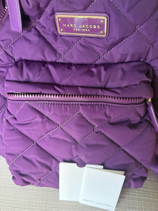 Marc Jacobs Purple Quilted Nylon Backpack Gold Hardware Travel Bag main image 4